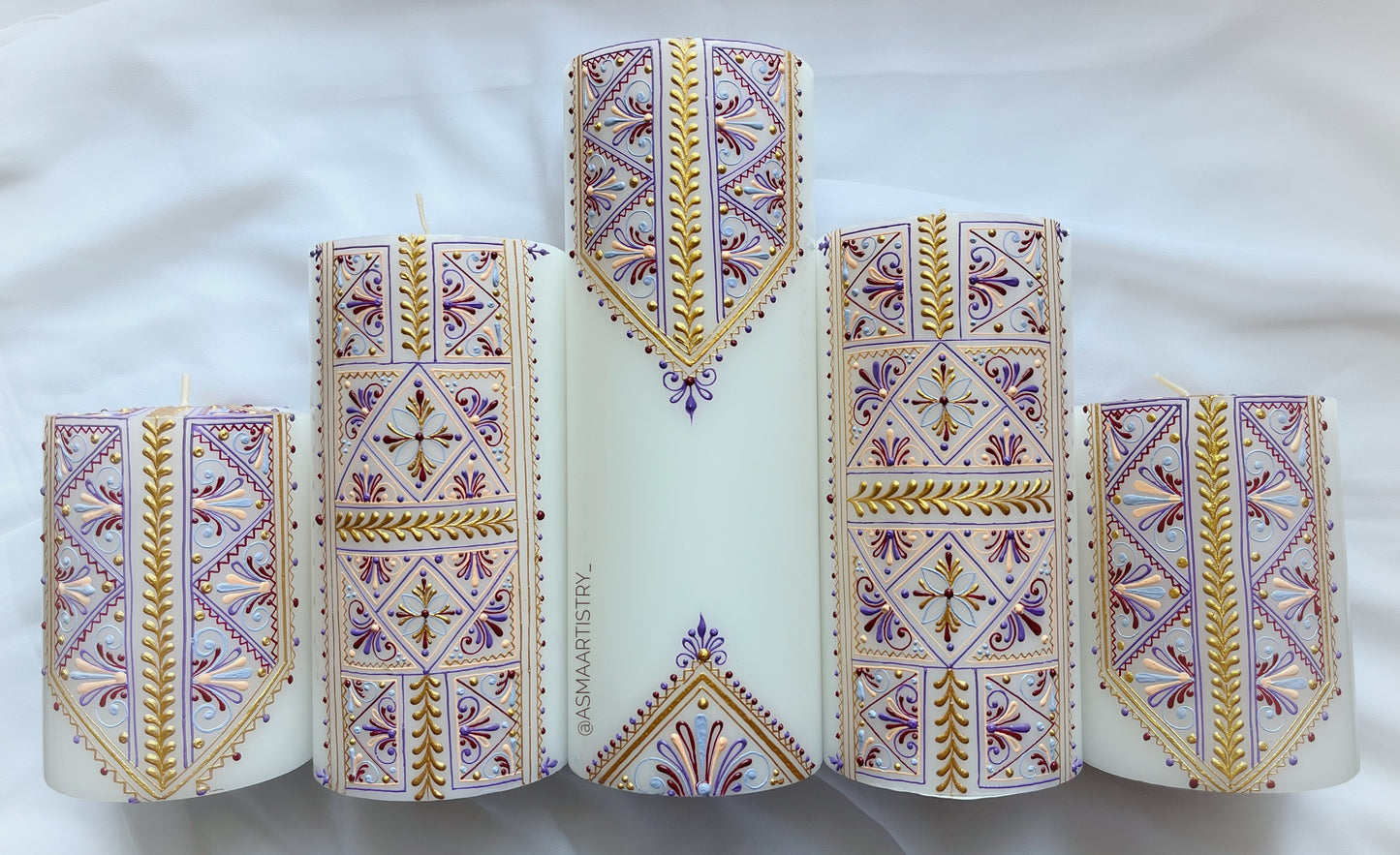 Fessi Style Henna Candle Set | Wedding | Engagement | Home Decor