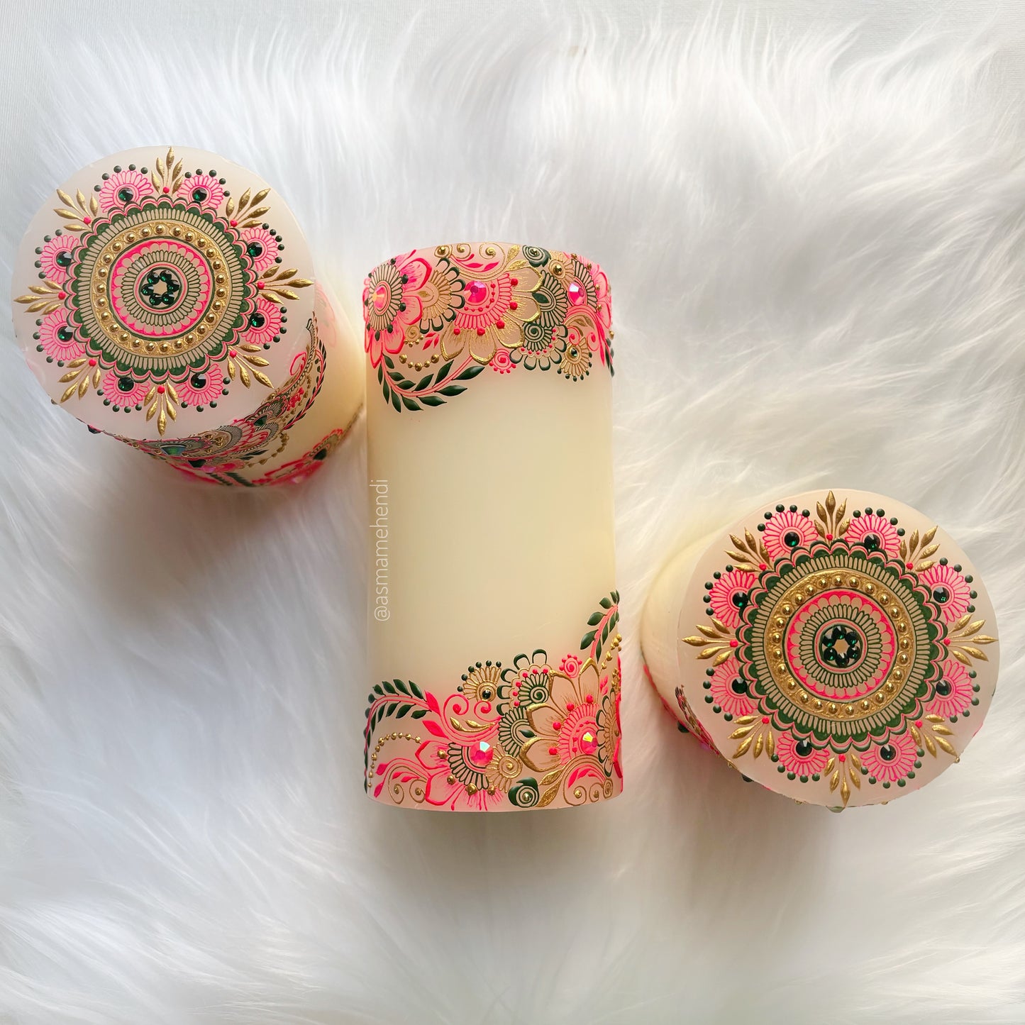 Mehndi Theme Candle Set | Wedding | Engagement | Home Decor