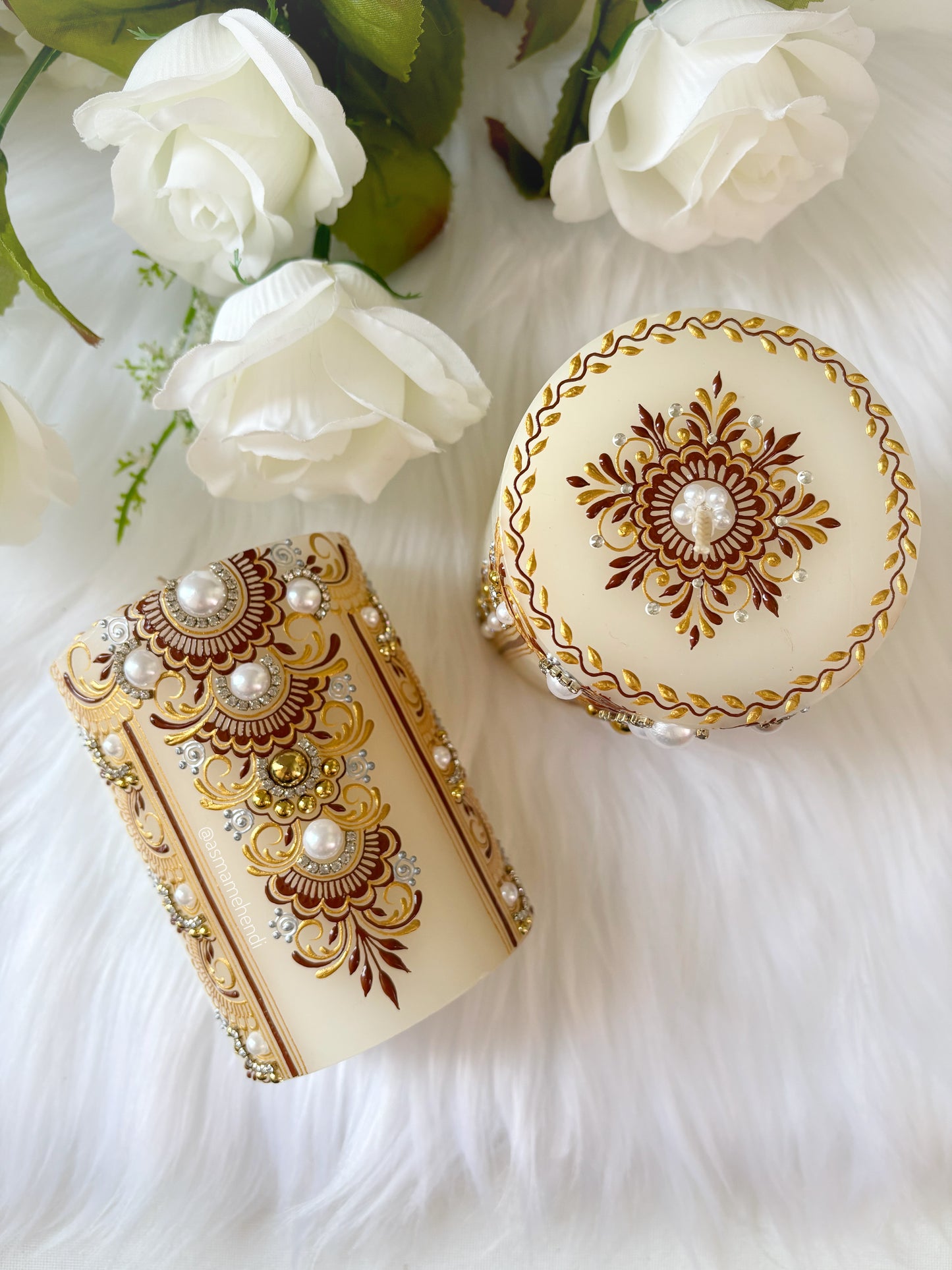 Elegant Henna Candle Set | Wedding | Engagement | Home Decor