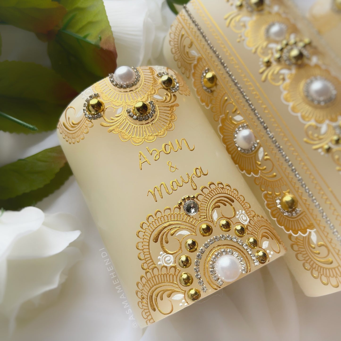 Personalized Henna Candle Set | Wedding | Engagement | Home Decor