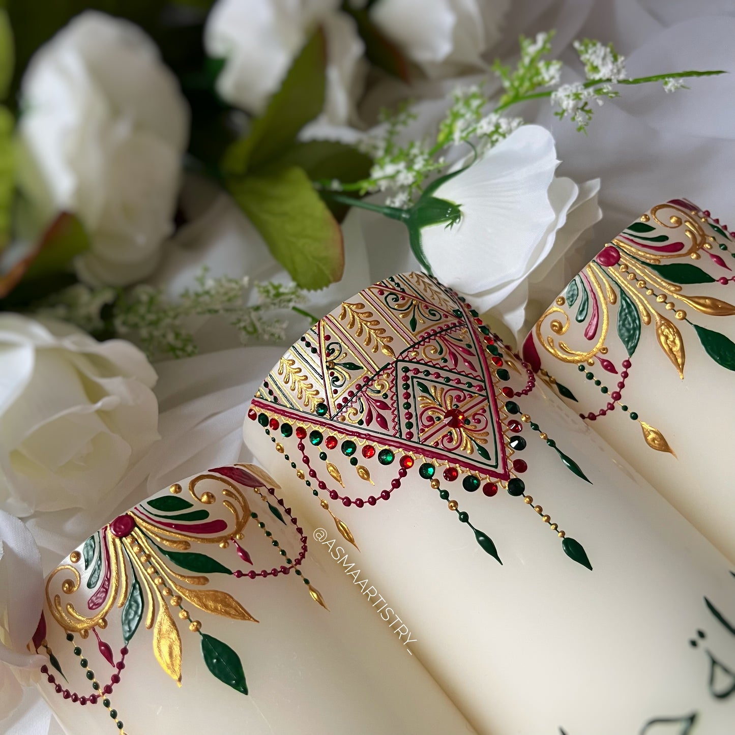 Personalized Henna Candle Set | Wedding | Engagement | Home Decor