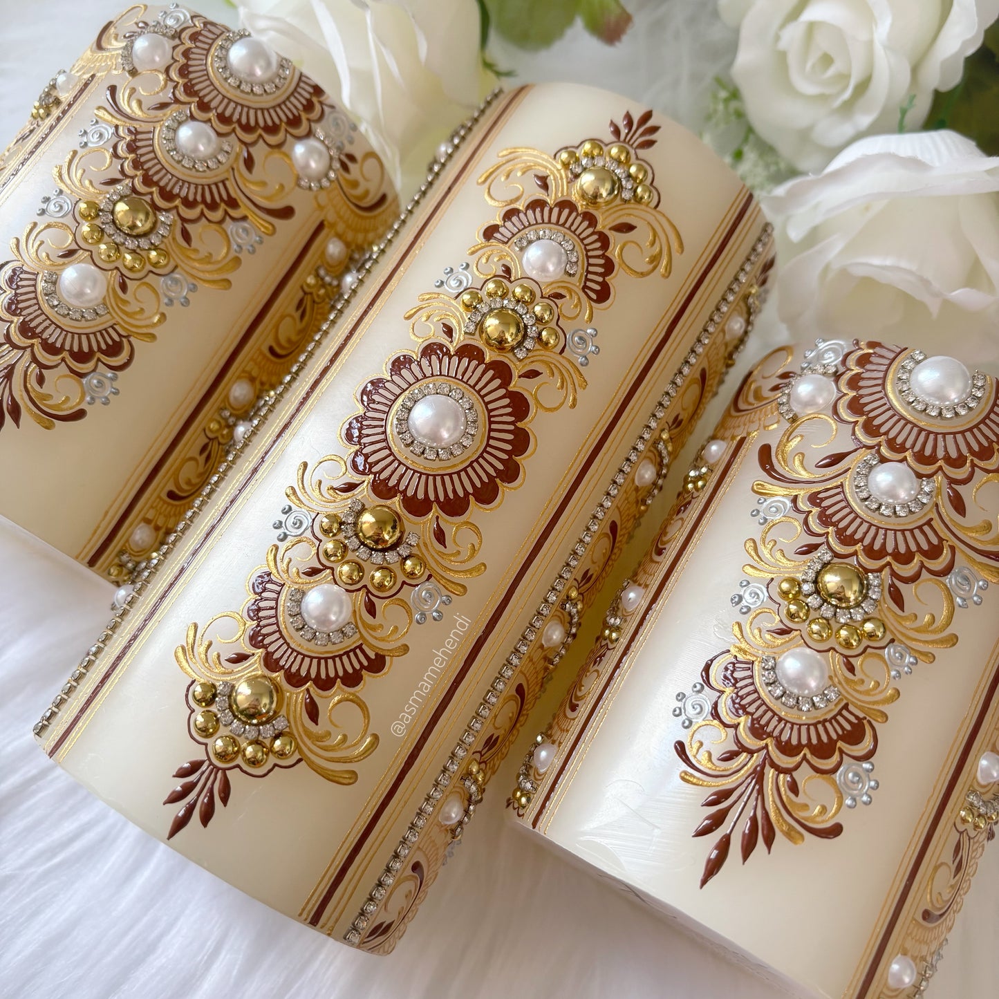 Elegant Henna Candle Set | Wedding | Engagement | Home Decor