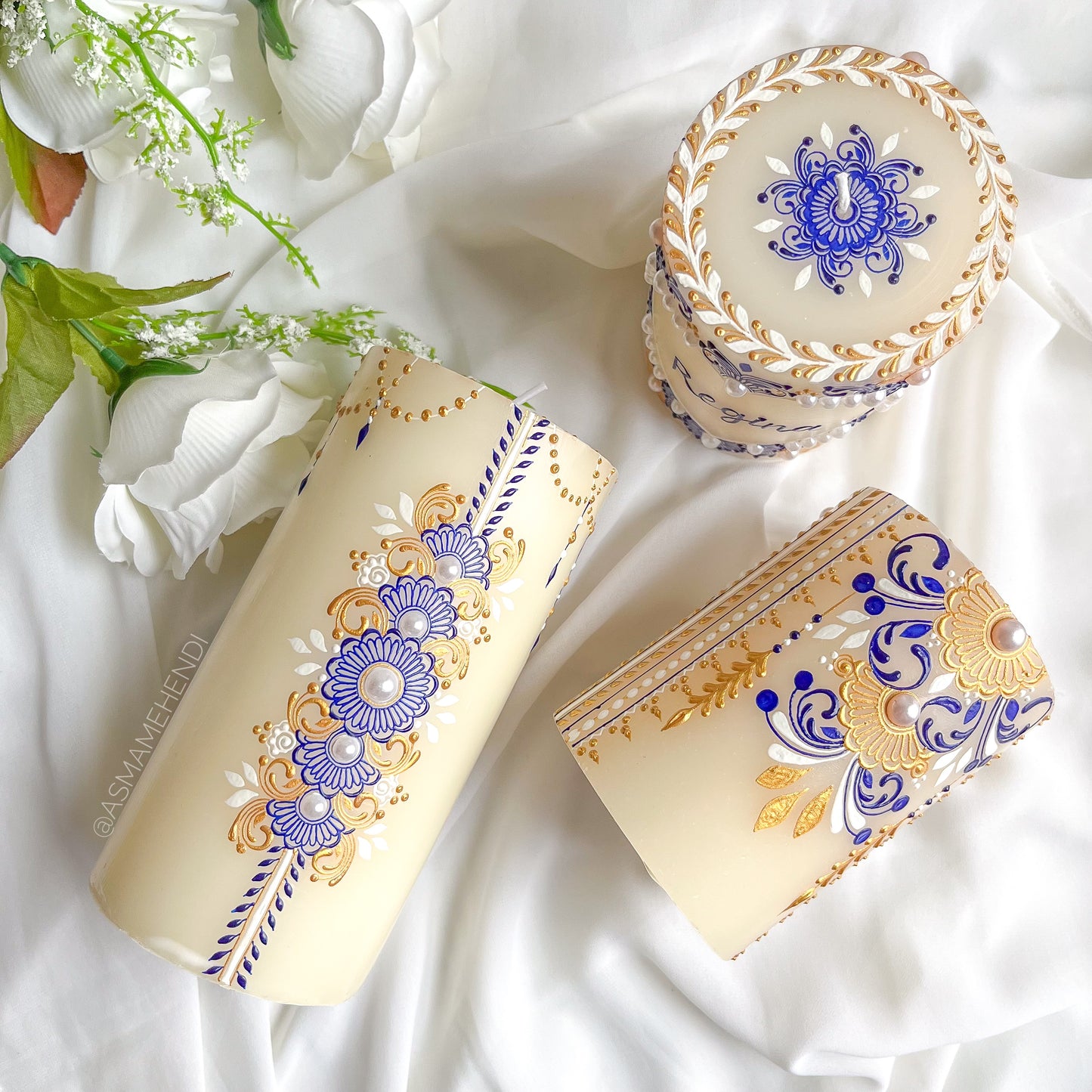 Heart Shape Henna Candle Set | Wedding | Engagement | Home Decor