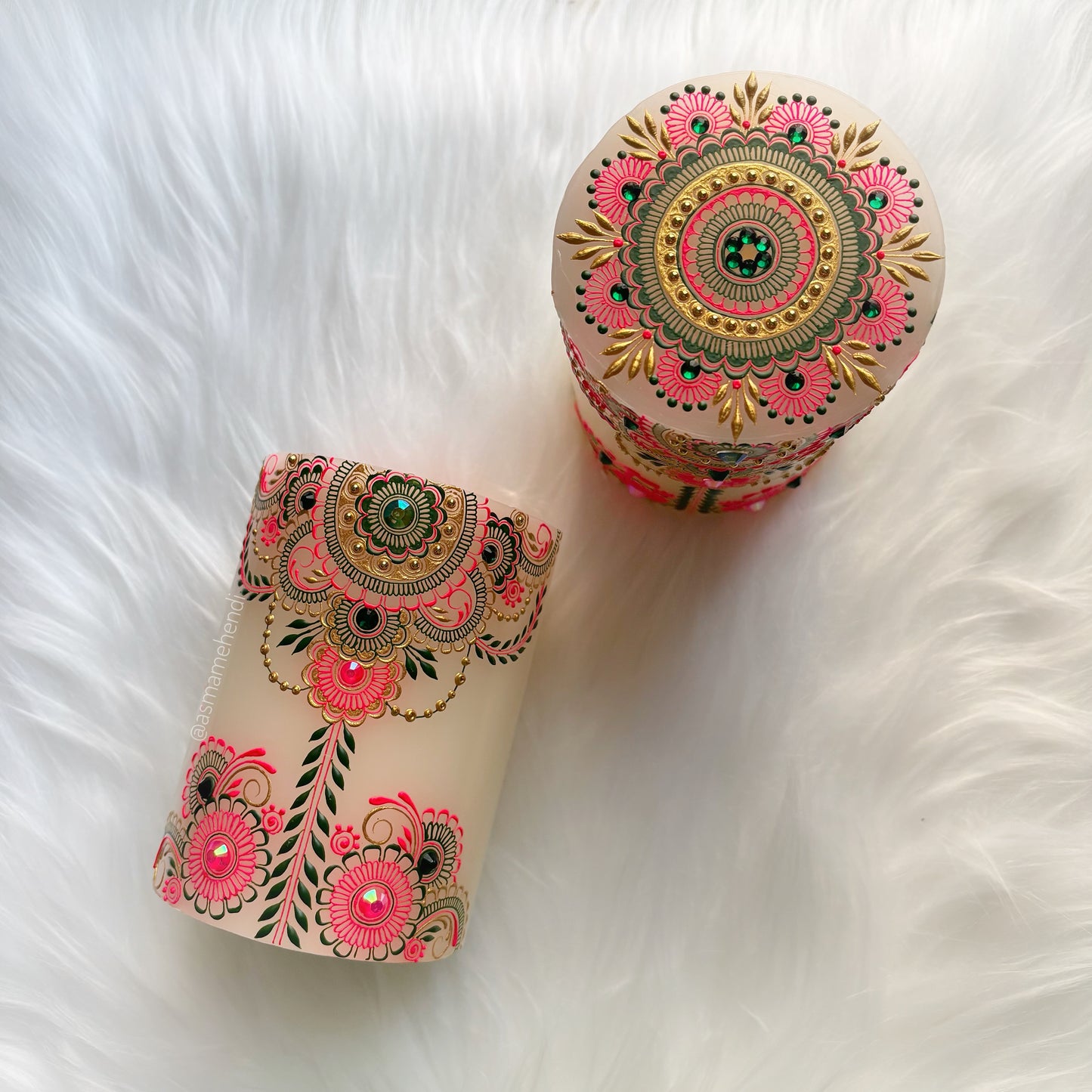 Mehndi Theme Candle Set | Wedding | Engagement | Home Decor