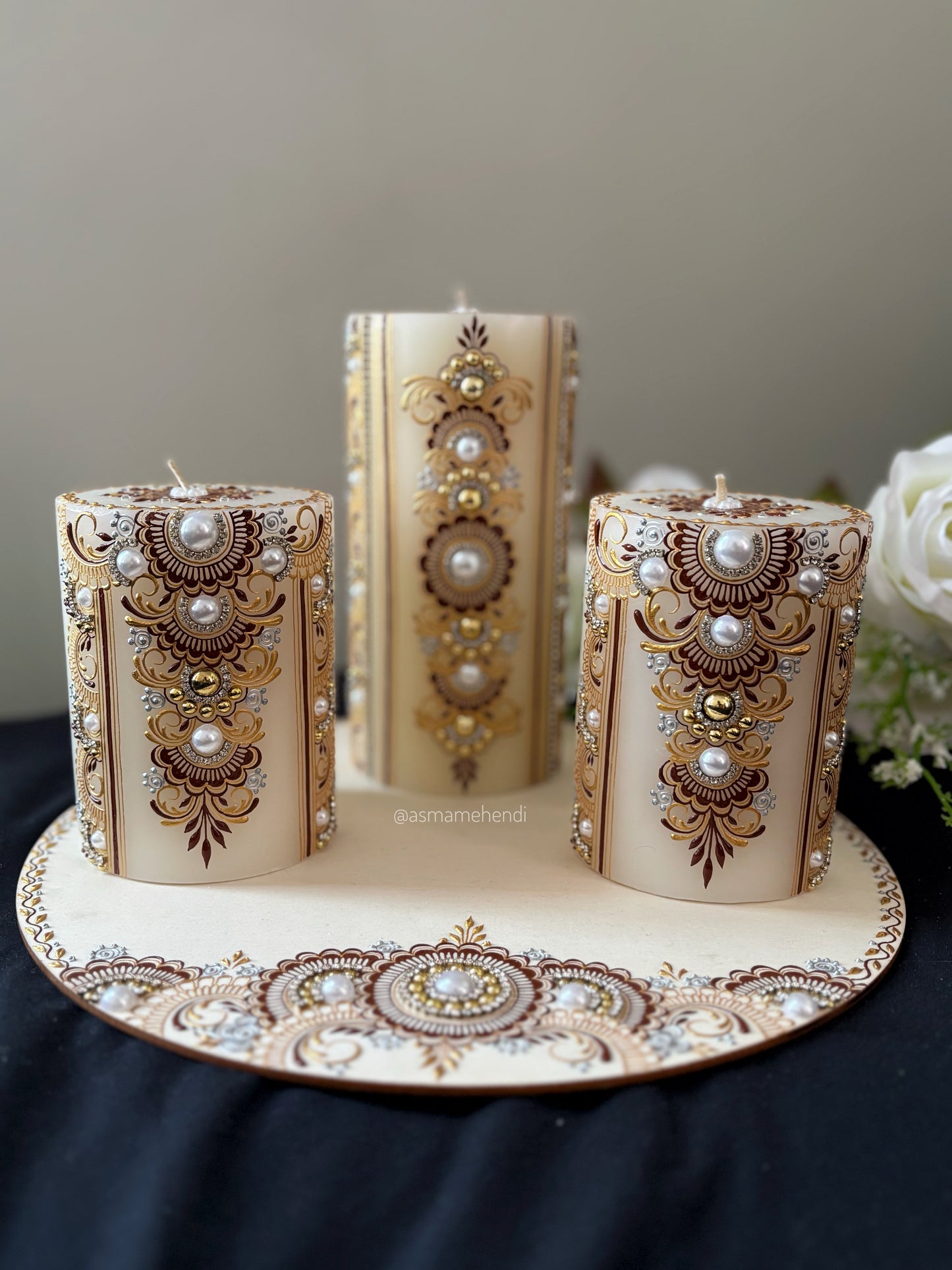 Elegant Henna Candle Set | Wedding | Engagement | Home Decor