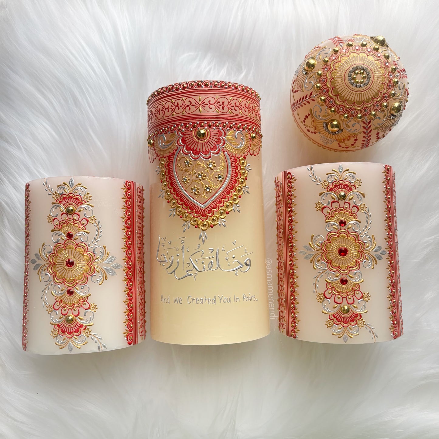 Islamic Henna Candle Set | Wedding | Engagement | Home Decor