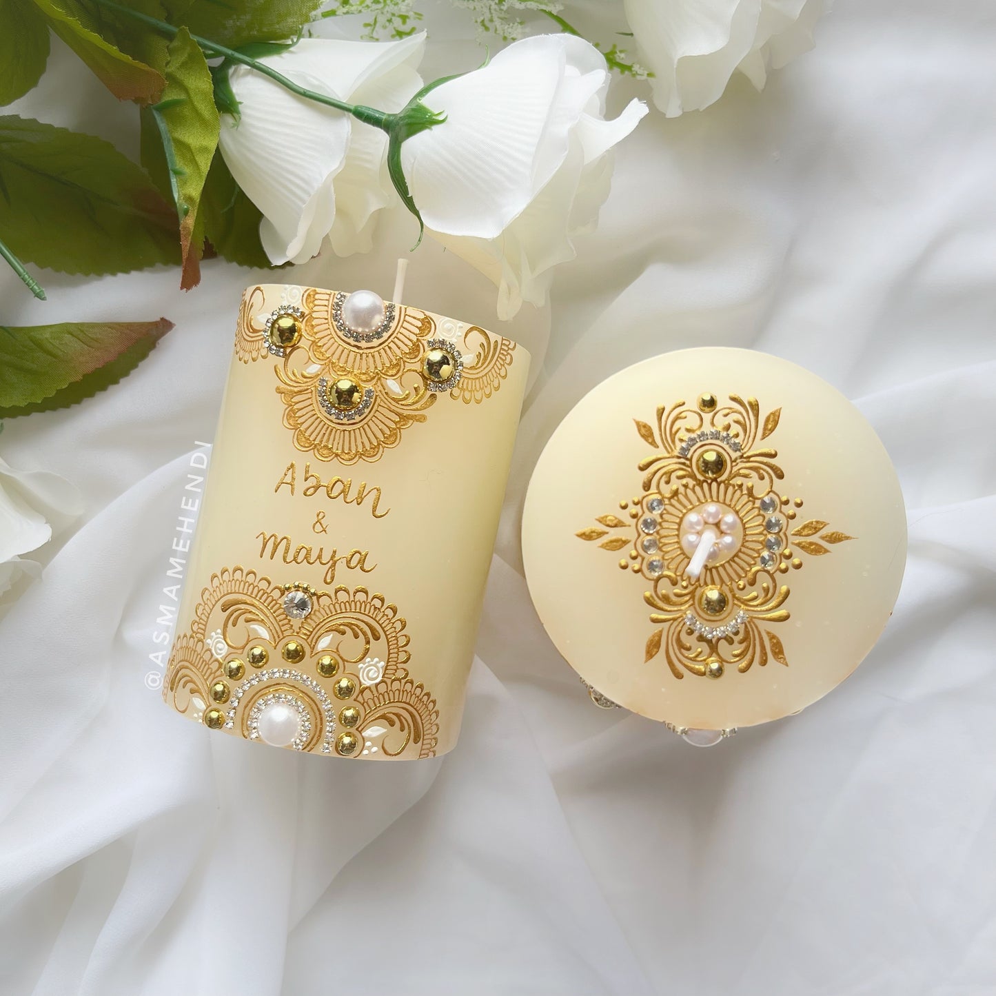Personalized Henna Candle Set | Wedding | Engagement | Home Decor