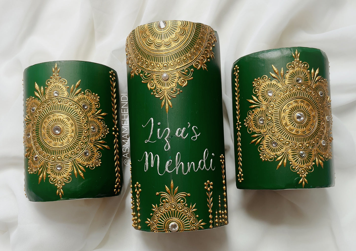 Personalized Henna Candle Set | Wedding | Engagement | Home Decor