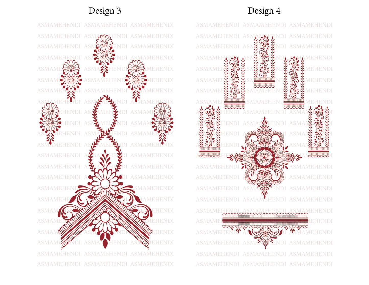Temporary Henna Tattoo | Maroon | Trending Designs | Instant Henna | Sticker Henna