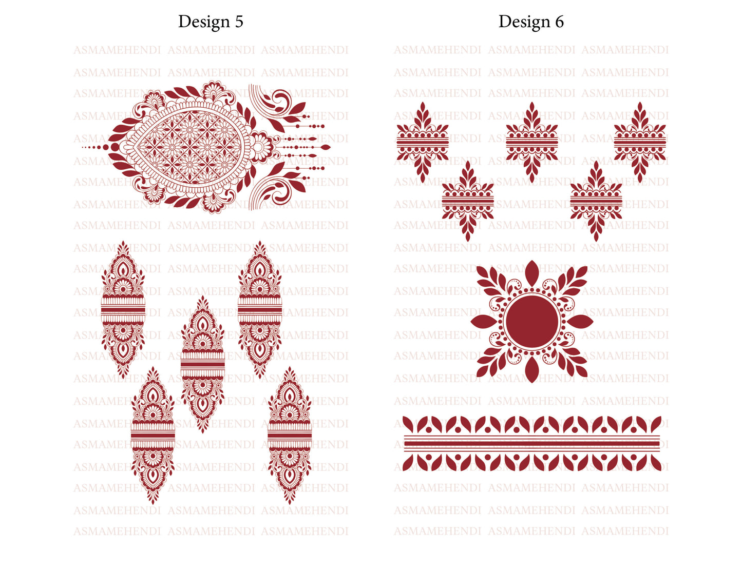 Temporary Henna Tattoo | Maroon | Trending Designs | Instant Henna | Sticker Henna