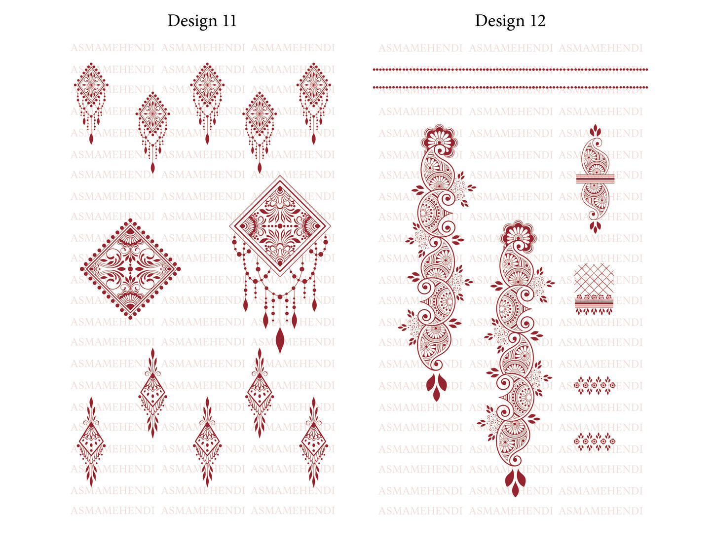Temporary Henna Tattoo | Maroon | Trending Designs | Instant Henna | Sticker Henna