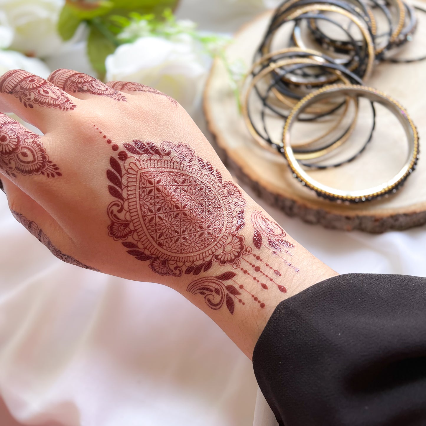 Temporary Henna Tattoo | Maroon | Trending Designs | Instant Henna | Sticker Henna