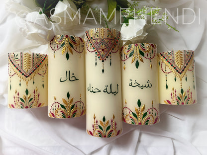 Personalized Henna Candle Set | Wedding | Engagement | Home Decor