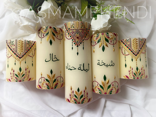 Personalized Henna Candle Set | Wedding | Engagement | Home Decor