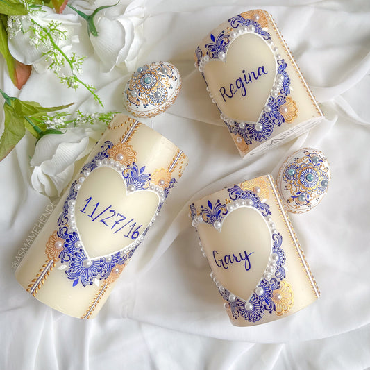 Heart Shape Henna Candle Set | Wedding | Engagement | Home Decor