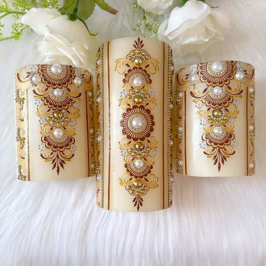 Elegant Henna Candle Set | Wedding | Engagement | Home Decor
