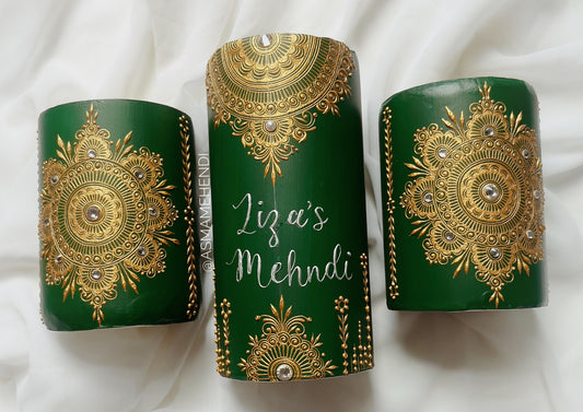 Personalized Henna Candle Set | Wedding | Engagement | Home Decor