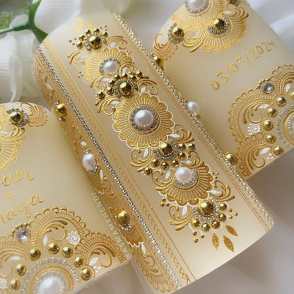 Personalized Henna Candle Set | Wedding | Engagement | Home Decor