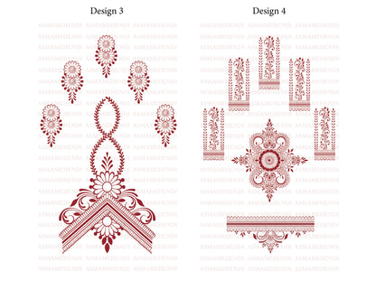 Temporary Henna Tattoo | Maroon | Trending Designs | Instant Henna | Sticker Henna